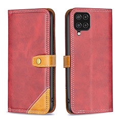 Coque Portefeuille Livre Cuir Etui Clapet B14F pour Samsung Galaxy A12 5G Rouge