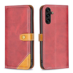 Coque Portefeuille Livre Cuir Etui Clapet B14F pour Samsung Galaxy A13 5G Rouge