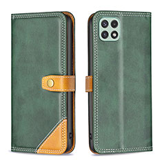 Coque Portefeuille Livre Cuir Etui Clapet B14F pour Samsung Galaxy A22s 5G Vert