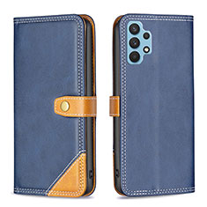 Coque Portefeuille Livre Cuir Etui Clapet B14F pour Samsung Galaxy A32 4G Bleu