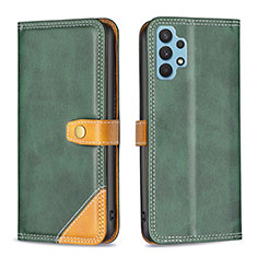 Coque Portefeuille Livre Cuir Etui Clapet B14F pour Samsung Galaxy A32 5G Vert