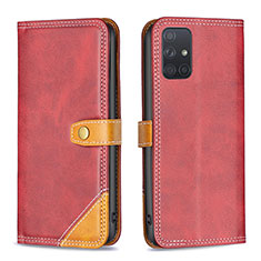 Coque Portefeuille Livre Cuir Etui Clapet B14F pour Samsung Galaxy A71 4G A715 Rouge