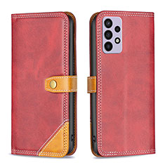 Coque Portefeuille Livre Cuir Etui Clapet B14F pour Samsung Galaxy A72 4G Rouge