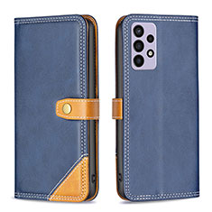 Coque Portefeuille Livre Cuir Etui Clapet B14F pour Samsung Galaxy A72 5G Bleu