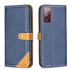 Coque Portefeuille Livre Cuir Etui Clapet B14F pour Samsung Galaxy S20 FE (2022) 5G Bleu