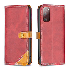 Coque Portefeuille Livre Cuir Etui Clapet B14F pour Samsung Galaxy S20 FE (2022) 5G Rouge