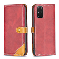 Coque Portefeuille Livre Cuir Etui Clapet B14F pour Samsung Galaxy S20 Plus 5G Rouge