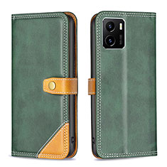 Coque Portefeuille Livre Cuir Etui Clapet B14F pour Vivo iQOO U5x Vert