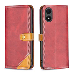 Coque Portefeuille Livre Cuir Etui Clapet B14F pour Vivo Y02S Rouge