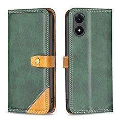 Coque Portefeuille Livre Cuir Etui Clapet B14F pour Vivo Y02S Vert