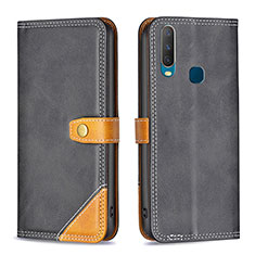 Coque Portefeuille Livre Cuir Etui Clapet B14F pour Vivo Y11 Noir