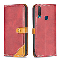 Coque Portefeuille Livre Cuir Etui Clapet B14F pour Vivo Y11 Rouge