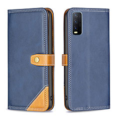 Coque Portefeuille Livre Cuir Etui Clapet B14F pour Vivo Y11s Bleu