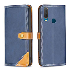 Coque Portefeuille Livre Cuir Etui Clapet B14F pour Vivo Y12 Bleu