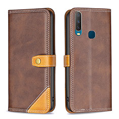 Coque Portefeuille Livre Cuir Etui Clapet B14F pour Vivo Y12 Marron