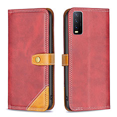 Coque Portefeuille Livre Cuir Etui Clapet B14F pour Vivo Y12G Rouge