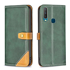 Coque Portefeuille Livre Cuir Etui Clapet B14F pour Vivo Y17 Vert