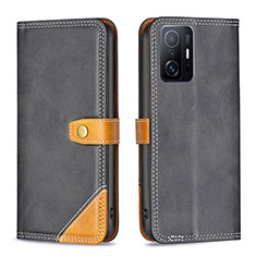 Coque Portefeuille Livre Cuir Etui Clapet B14F pour Xiaomi Mi 11T 5G Noir