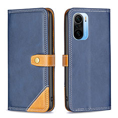 Coque Portefeuille Livre Cuir Etui Clapet B14F pour Xiaomi Mi 11X 5G Bleu