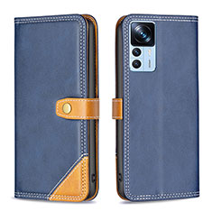 Coque Portefeuille Livre Cuir Etui Clapet B14F pour Xiaomi Mi 12T Pro 5G Bleu