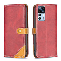 Coque Portefeuille Livre Cuir Etui Clapet B14F pour Xiaomi Mi 12T Pro 5G Rouge