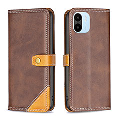 Coque Portefeuille Livre Cuir Etui Clapet B14F pour Xiaomi Poco C50 Marron