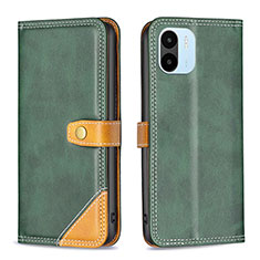 Coque Portefeuille Livre Cuir Etui Clapet B14F pour Xiaomi Poco C50 Vert