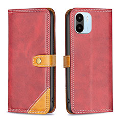 Coque Portefeuille Livre Cuir Etui Clapet B14F pour Xiaomi Poco C51 Rouge