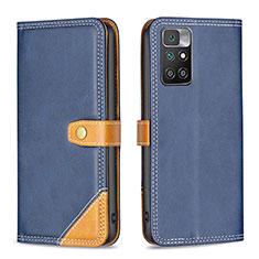 Coque Portefeuille Livre Cuir Etui Clapet B14F pour Xiaomi Redmi 10 (2022) Bleu