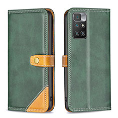 Coque Portefeuille Livre Cuir Etui Clapet B14F pour Xiaomi Redmi 10 4G Vert