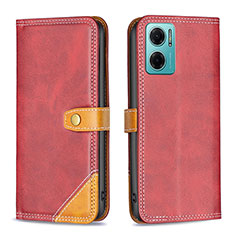 Coque Portefeuille Livre Cuir Etui Clapet B14F pour Xiaomi Redmi 10 5G Rouge