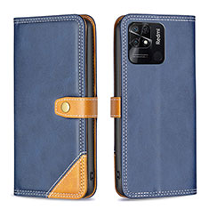 Coque Portefeuille Livre Cuir Etui Clapet B14F pour Xiaomi Redmi 10 Power Bleu