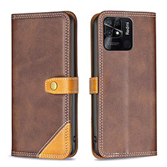 Coque Portefeuille Livre Cuir Etui Clapet B14F pour Xiaomi Redmi 10 Power Marron