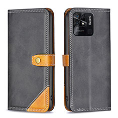 Coque Portefeuille Livre Cuir Etui Clapet B14F pour Xiaomi Redmi 10 Power Noir