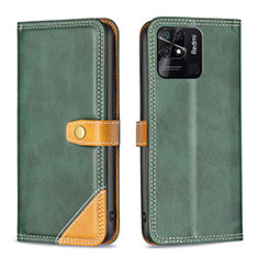 Coque Portefeuille Livre Cuir Etui Clapet B14F pour Xiaomi Redmi 10C 4G Vert