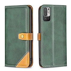 Coque Portefeuille Livre Cuir Etui Clapet B14F pour Xiaomi Redmi Note 10 5G Vert