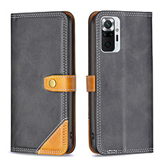 Coque Portefeuille Livre Cuir Etui Clapet B14F pour Xiaomi Redmi Note 10 Pro Max Noir