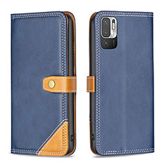 Coque Portefeuille Livre Cuir Etui Clapet B14F pour Xiaomi Redmi Note 11 SE 5G Bleu