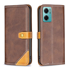 Coque Portefeuille Livre Cuir Etui Clapet B14F pour Xiaomi Redmi Note 11E 5G Marron