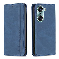 Coque Portefeuille Livre Cuir Etui Clapet B15F pour Huawei Honor 60 Pro 5G Bleu