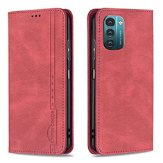 Coque Portefeuille Livre Cuir Etui Clapet B15F pour Nokia G21 Rouge