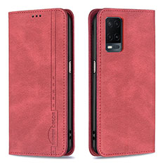 Coque Portefeuille Livre Cuir Etui Clapet B15F pour Oppo A54 4G Rouge