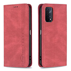 Coque Portefeuille Livre Cuir Etui Clapet B15F pour Oppo A54 5G Rouge