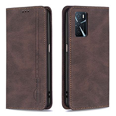 Coque Portefeuille Livre Cuir Etui Clapet B15F pour Oppo A54s Marron