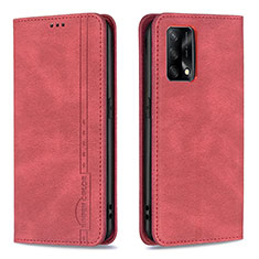 Coque Portefeuille Livre Cuir Etui Clapet B15F pour Oppo A74 4G Rouge