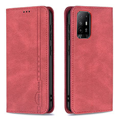 Coque Portefeuille Livre Cuir Etui Clapet B15F pour Oppo A95 5G Rouge