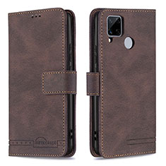 Coque Portefeuille Livre Cuir Etui Clapet B15F pour Realme 7i RMX2193 Marron