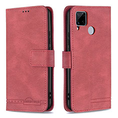 Coque Portefeuille Livre Cuir Etui Clapet B15F pour Realme 7i RMX2193 Rouge