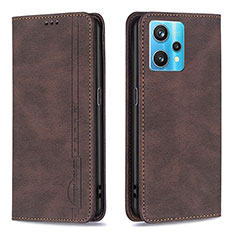 Coque Portefeuille Livre Cuir Etui Clapet B15F pour Realme 9 4G Marron