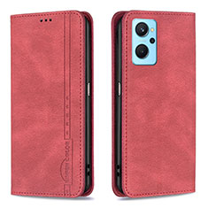 Coque Portefeuille Livre Cuir Etui Clapet B15F pour Realme 9i 4G Rouge